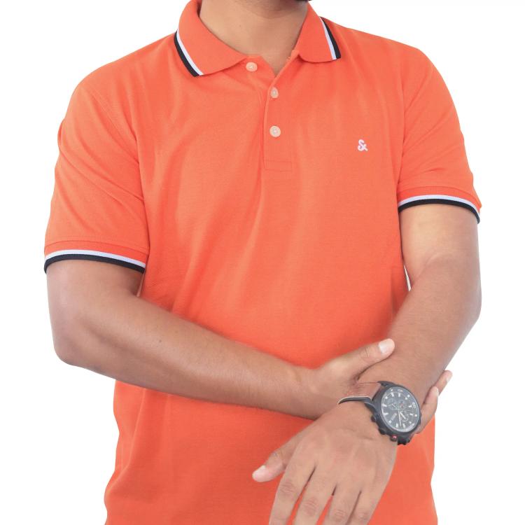 Premium Jack & Jones PK Cotton Polo - Orange