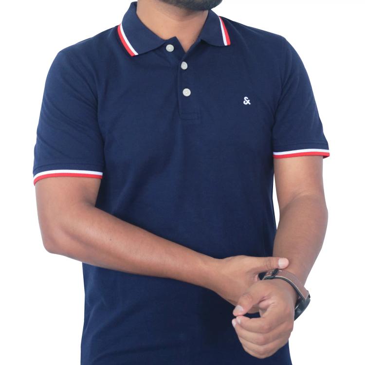 Premium Jack & Jones PK Cotton Polo - Blue