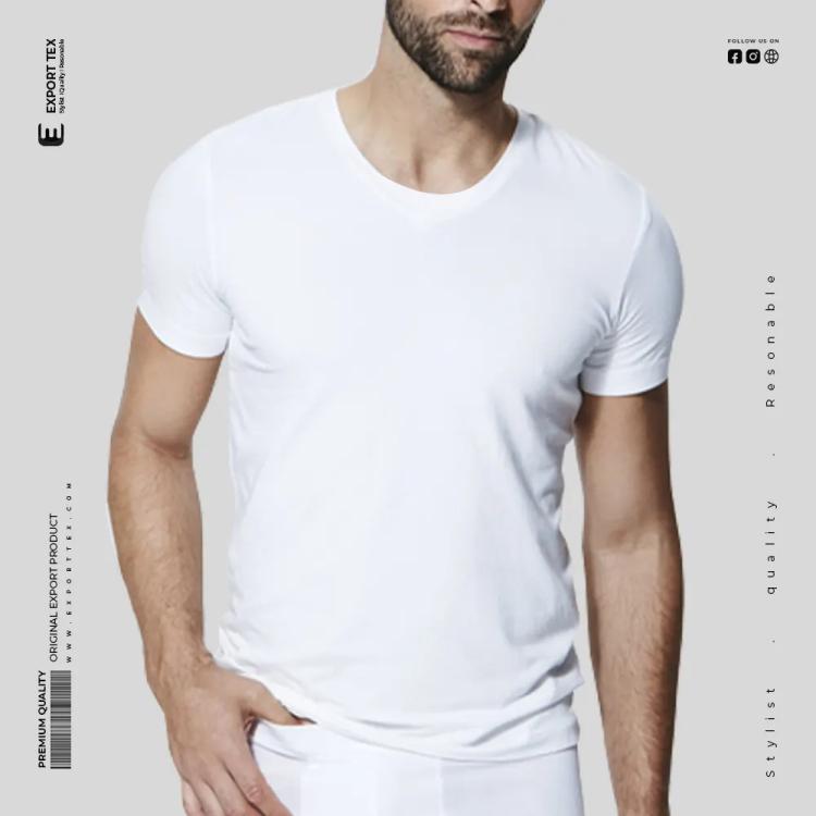 Premium Men Undershirt Round Neck And Half Sleeve Tank Top- White