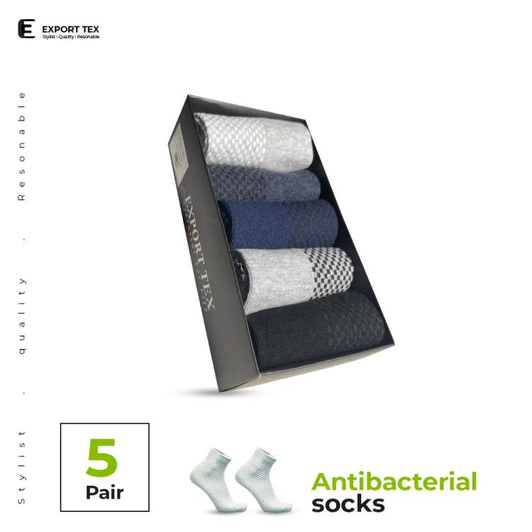 Premium Anti-Bacterial Socks for Men - 5 Pair in 5 Different Colours