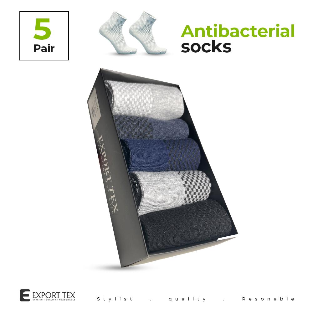 Premium Anti-Bacterial Socks for Men - 5 Pair in 5 Different Colours